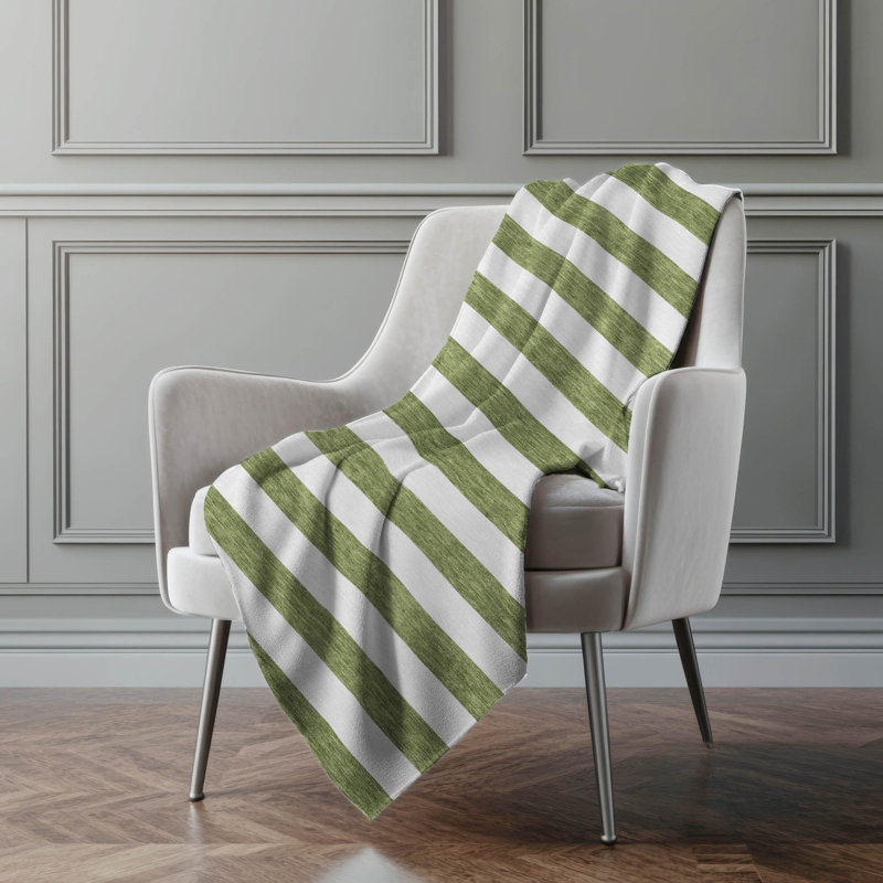 Jeté en sherpa Addison, Rayures olive