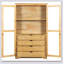 Spacieux garde-manger autoportant avec portes en verre et 4 tiroirs intégrés pour un rangement et une présentation améliorés, idéal pour la maison et le bureau