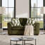 Causeuse de salon avec revêtement en chenille Mosswood et coussins décoratifs texturés-1068113415
