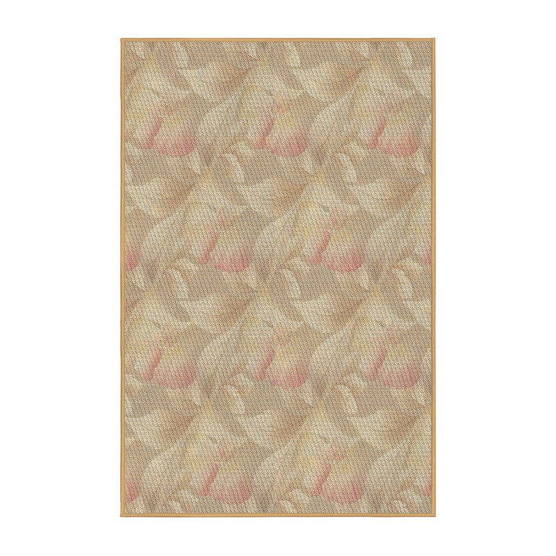 Tapis beige/gris à motifs, Rectangle 4 pi x 6 pi