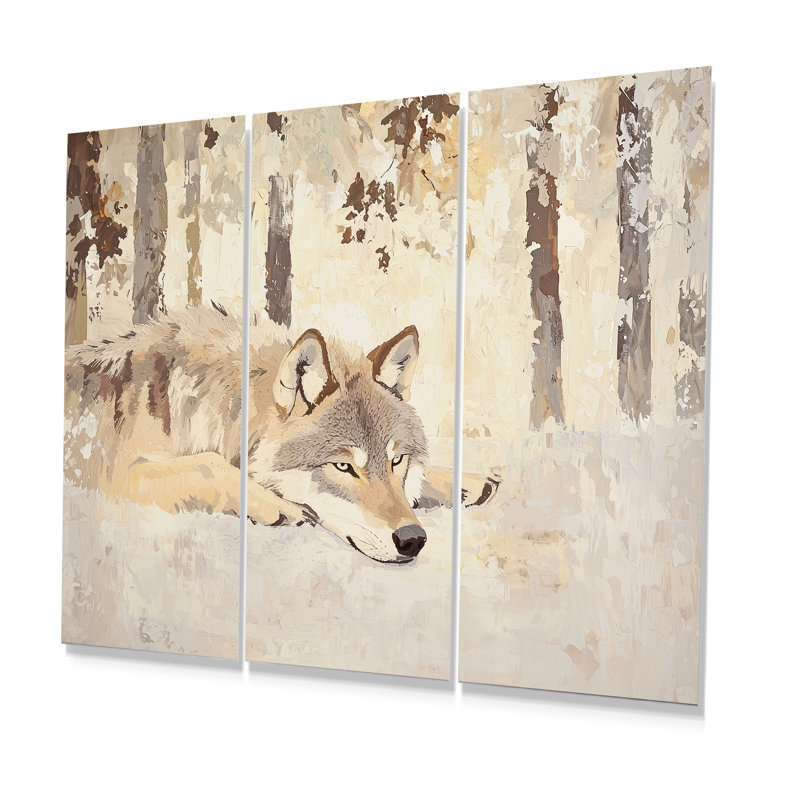 Ensemble de salon loup, loup dans l'hiver I - loup, H 28 po x l 36 po, Impression sans cadre en métal, Ne s’applique pas