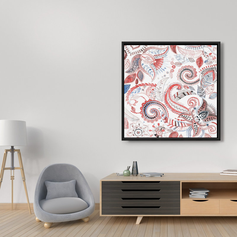 Paisley Pattern Blue Bedroom Canvas | Stylish Home Decor