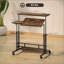Bureau debout ajustable avec plateau inclinable, roulettes et tablette