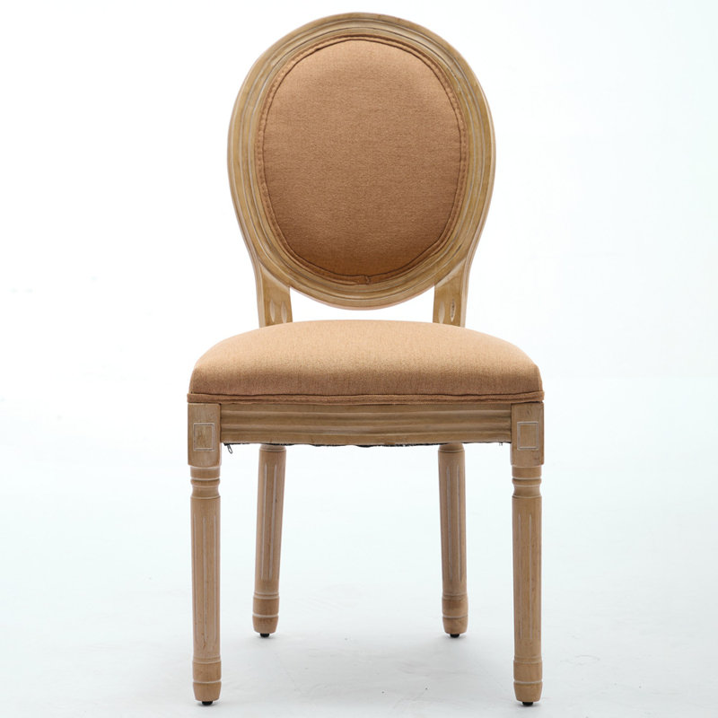 Chaise de salle à manger en lin, Tanné