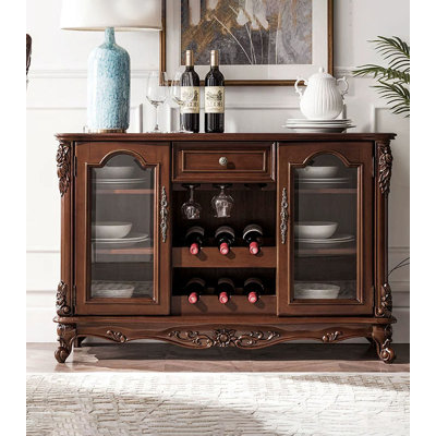 47.24" Walnut Rectangular Solid Wood Wine Racks