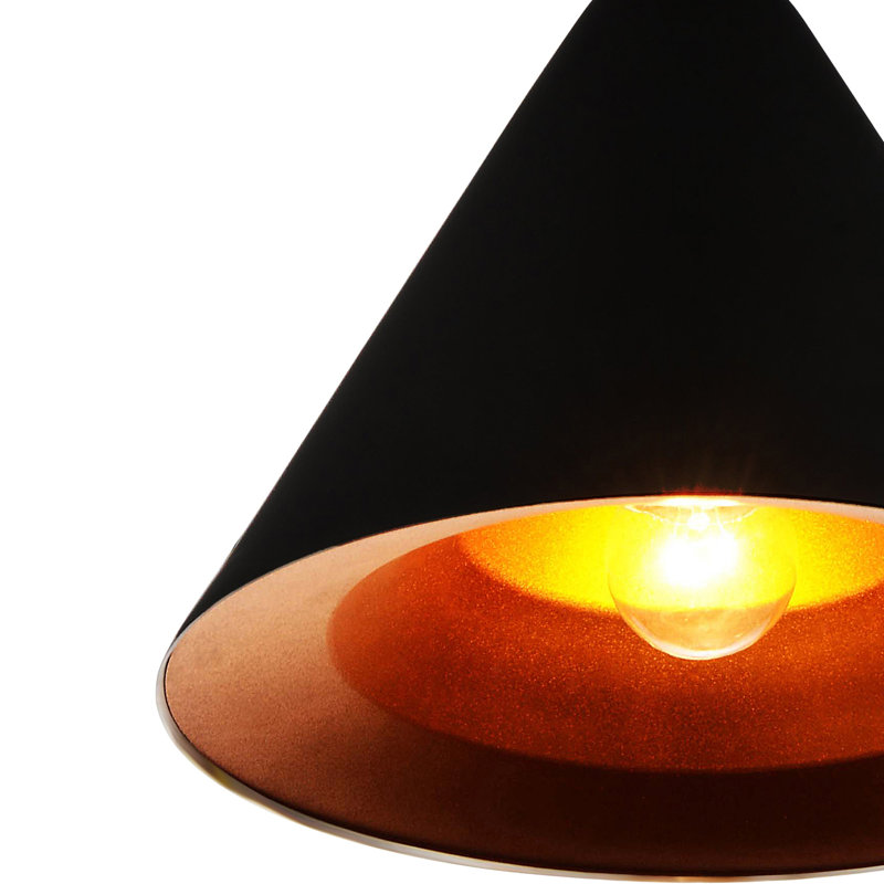 Luminaire suspendu 1 lumière à cône simple Lamontagne, Noir