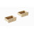 Set of 2 Modern Fluted 2-Drawer Nightstands with Solid Wood Legs, Oak