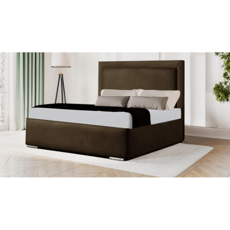 Ademide Upholstered Bed, Brown, Double (4'6)