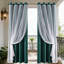 Kbndieu 84in Double Layer Star Lace Blackouts Curtains 2-in-1 Sheer Star Patterns with Blackouts Liner Thermal Insulated Curtains for Bedroom Living Room