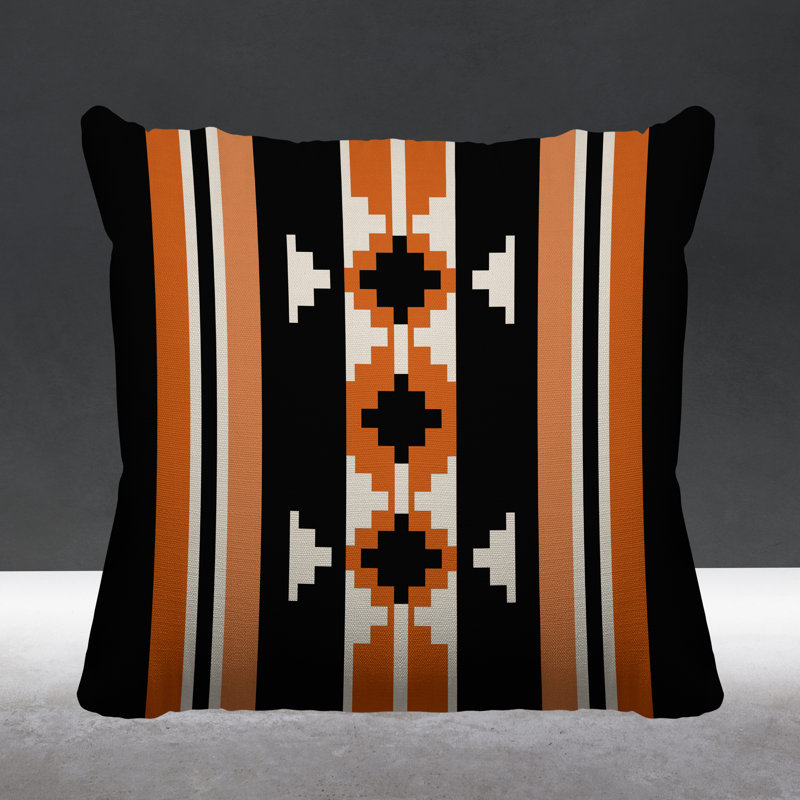 Coussin intérieur / extérieur Sakari, L 15 po x H 15 po, Orange