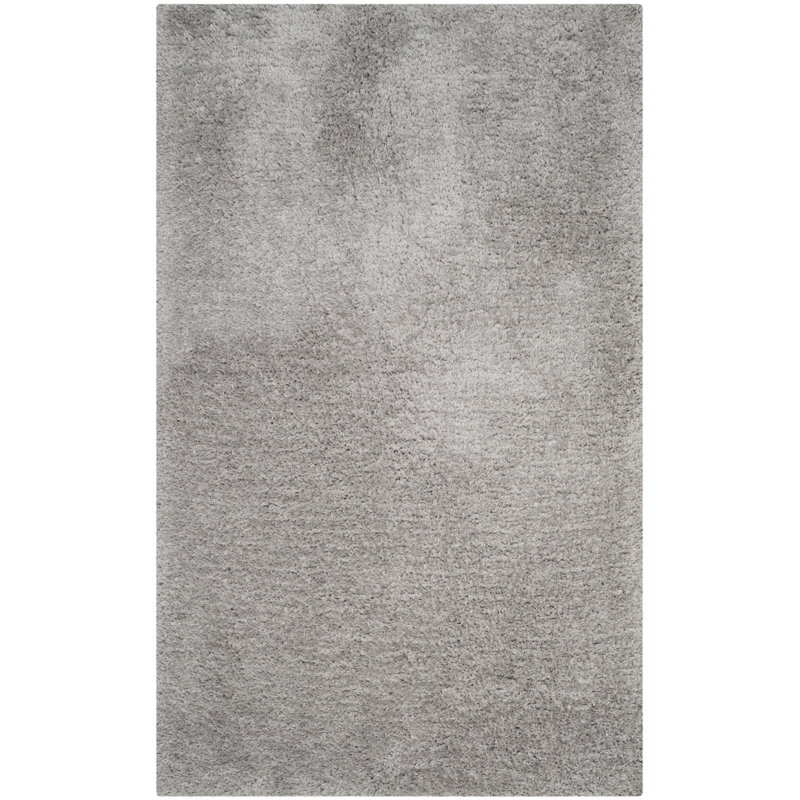 Tapis argenté à poils longs Franklynn, Rectangle 3 pi x 5 pi