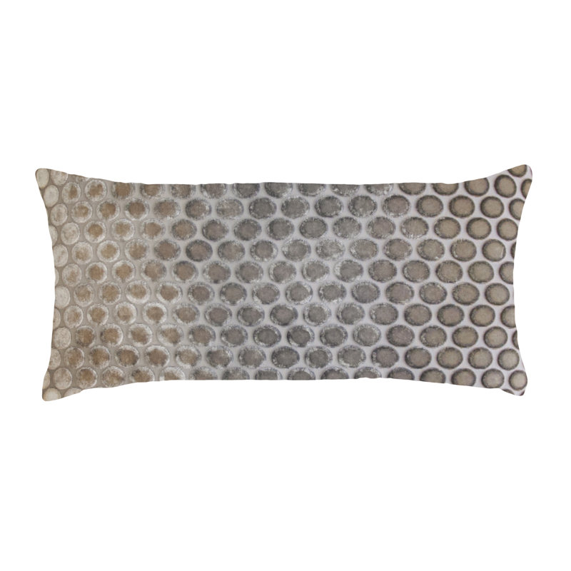Dots Rectangle Velvet Pillow Cover & Insert, Blush, 7" x 15"