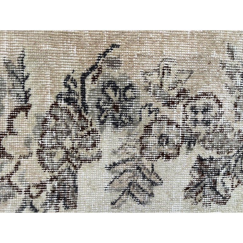 Tapis beige rétro, tapis floral