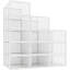 Paquet de 12 bacs de rangement pour chaussures, organisateur de chaussures empilable en plastique transparent pour garde-robe, étagère à chaussures pliable peu encombrante, boîte à chaussures, contenant pour chaussures