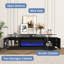 Meuble télé avec foyer électrique pour téléviseur de 80 po ou moins Denton, centre de divertissement ultrabrillant avec lumières DEL, meuble télé moderne, console média-1653645720