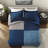 Modern Bedding Sets, 3 Piece Blue Corduroy Polyester Full Queen for Home