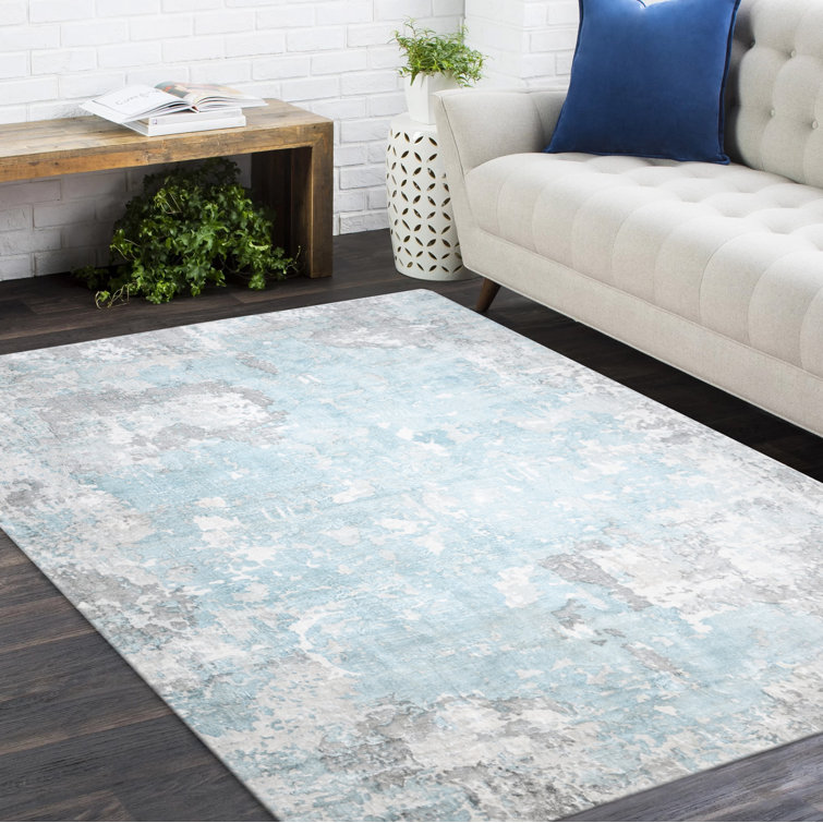 Wesner Abstract Hand-Knotted Silk Area Rug in Cream
