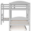 Lit superposé simple en L gris avec lit gigogne - Mobilier de chambre polyvalent au style rehaussé