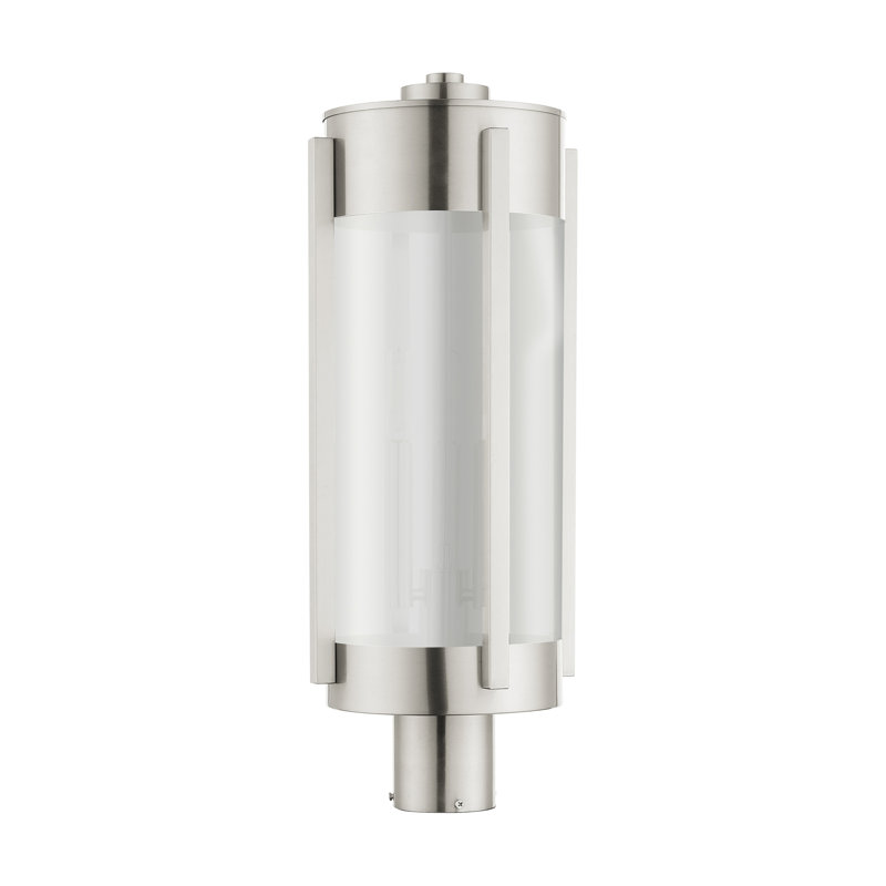 Tête de lanterne câblée 1 lumière H 22 po Adia, Nickel brossé