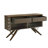 Upton Two-Tone Walnut Finish Rippled Wood Design Server