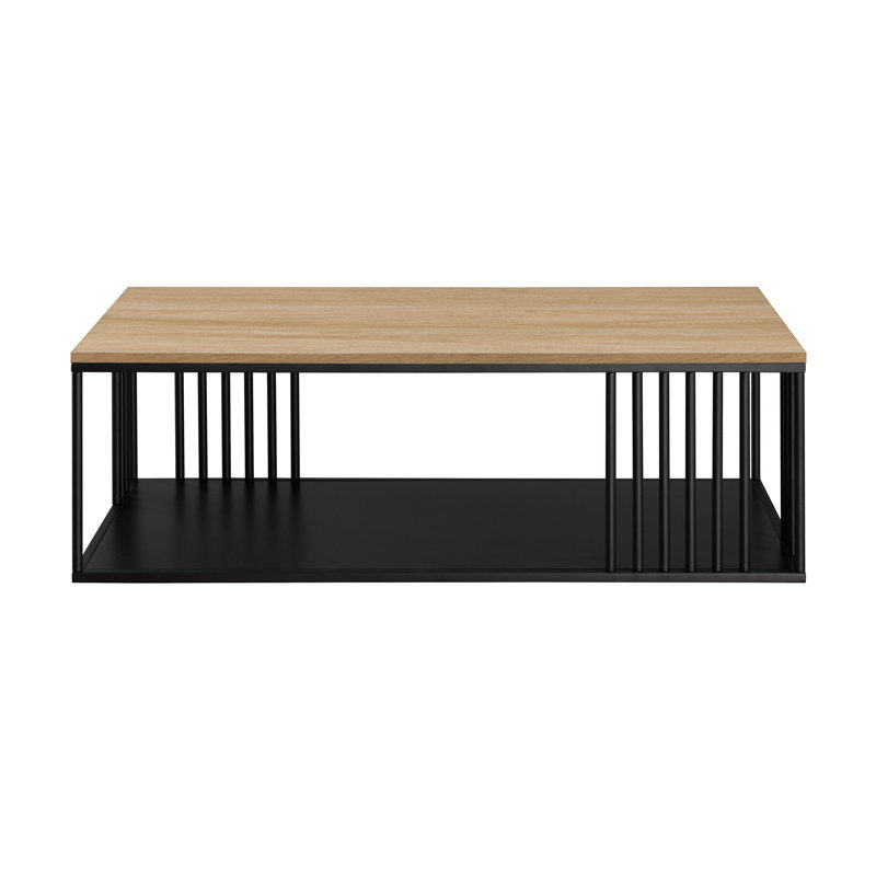 Slatted Metal Two-Tone Coffee Table