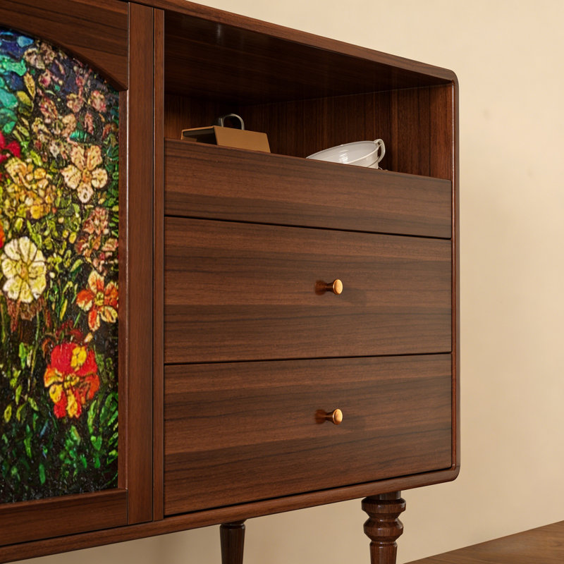 Buffet peint de style chinois, Noyer