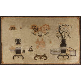 Brown Earth Tone Antique Hand Knotted Pile Chinese Baotou Rug