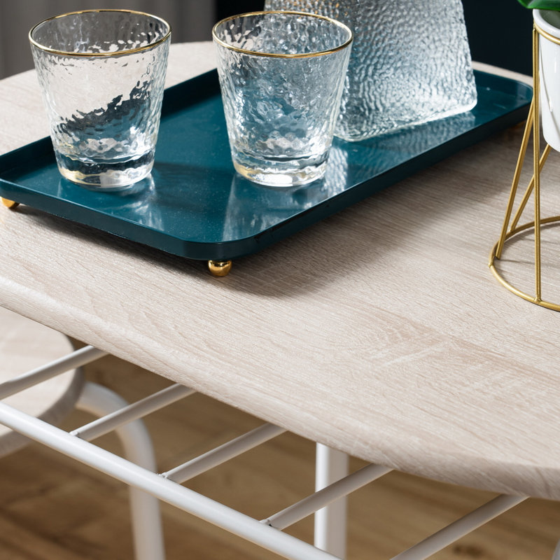 Ensemble repas pour 2 personnes Keiundra, Blanc, Beige, Beige / Blanc