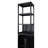 BLACK  Storage Tall Slim Cabinet with Shutter Door and 3 Tier Shelves, Freestanding Linen Tower Cabinet for Living Room, Kitchen, Bathroom Organizer, Natural Bamboo