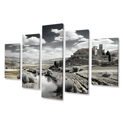 Espagne, paysage, art mural sur toile, 5 panneaux