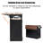 46.5'' Farmhouse Kitchen Island With Drape Of Beads, Power Outlet, Rolling Kitchen Cart On Wheels With Drop Leaf, 3 Doors , 3 Drawers And Internal Iron Shelf, For Kitchen, Dining Room, Black-574244433
