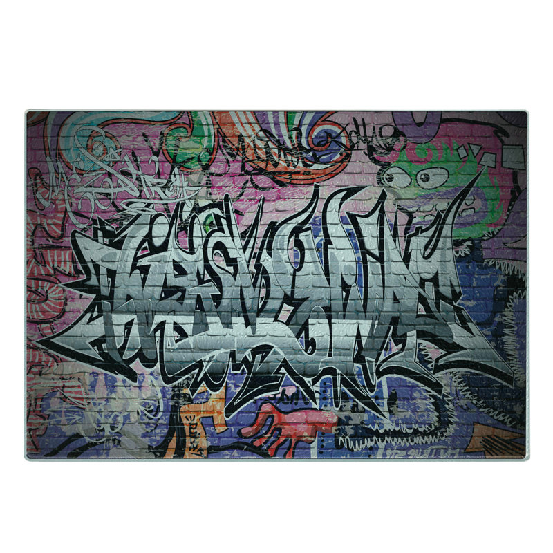 Multicolore Ambesonne, planche à découper en verre trempé urbain graffiti