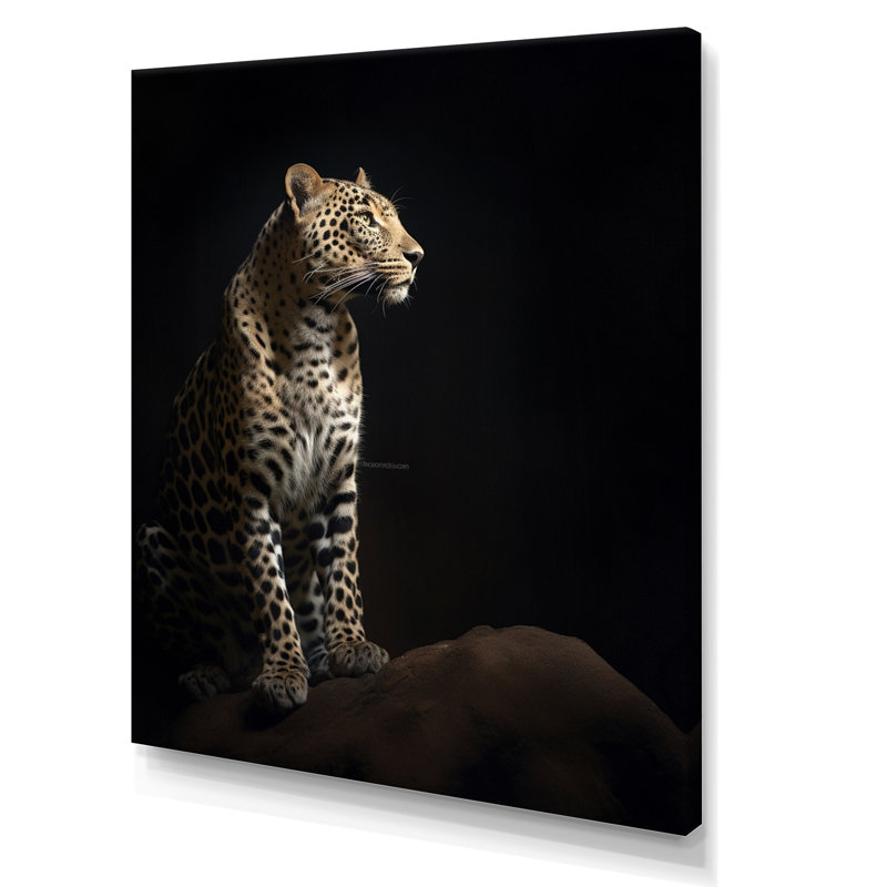 Superbe Portrait de faune léopard I - reproduction sur toile, Toile tendue, H 32 po x l 24 po x P 1 po