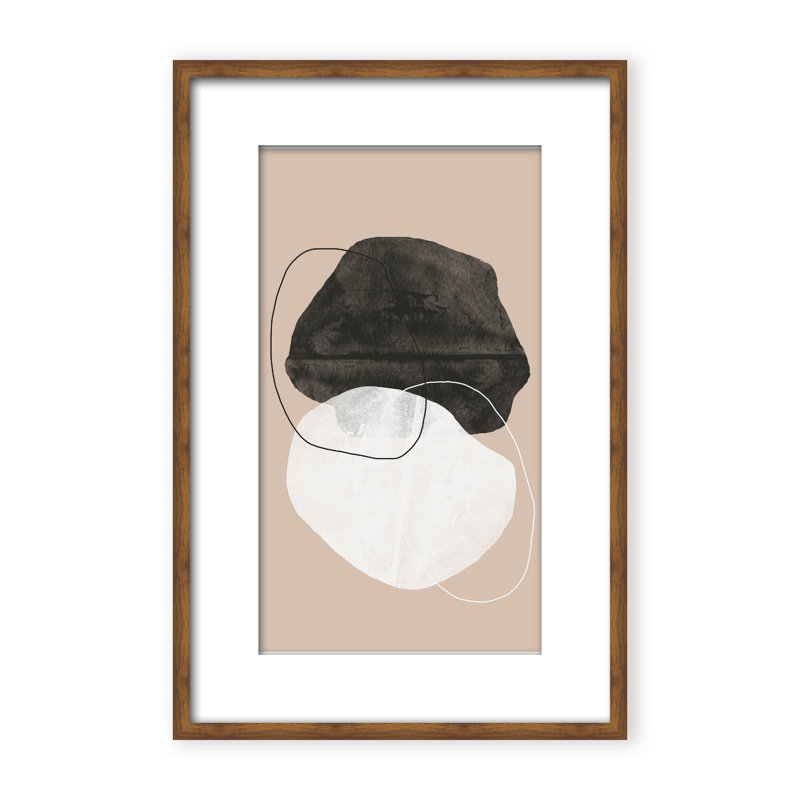 Cosmic Abstract by The Miuus Studio - Picture Frame Painting on Paper, 24" H x 16" W x 1.125" D, Black, Framed Matted Print
