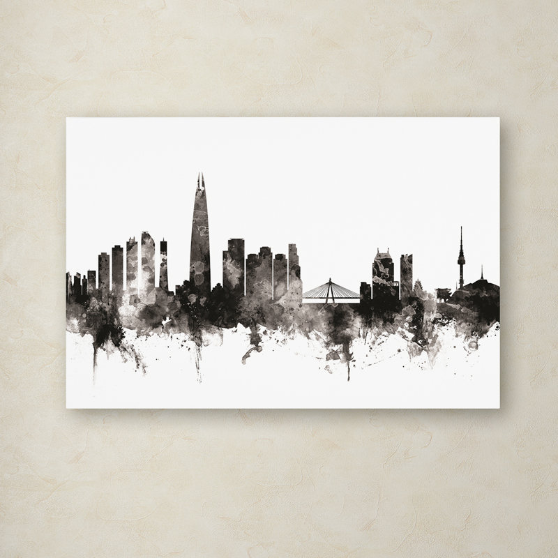 « séoul horizon south corée south korea iii », reproduction d’impression sur toile, H 12 po x l 19 po x P 2 po