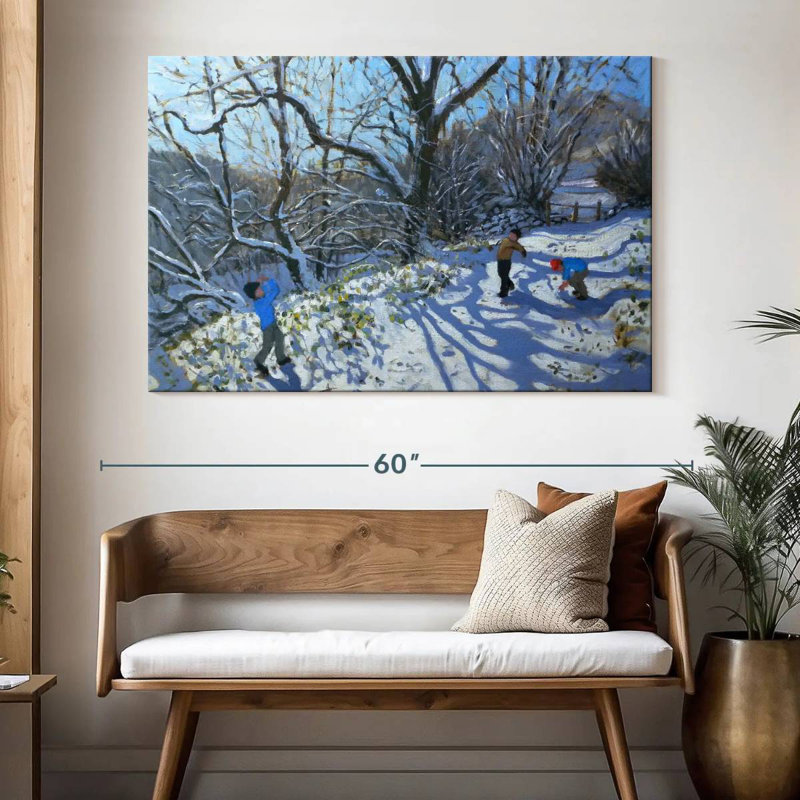 Alvord Snowball Fight, H 34 po x l 51 po