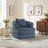 Oversized Upholstered Convertible Accent Barrel Chair-1364856244