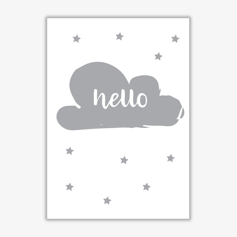 Hello Cloud - Print, 30 cm H x 21 cm W x 1 cm D, No Frame