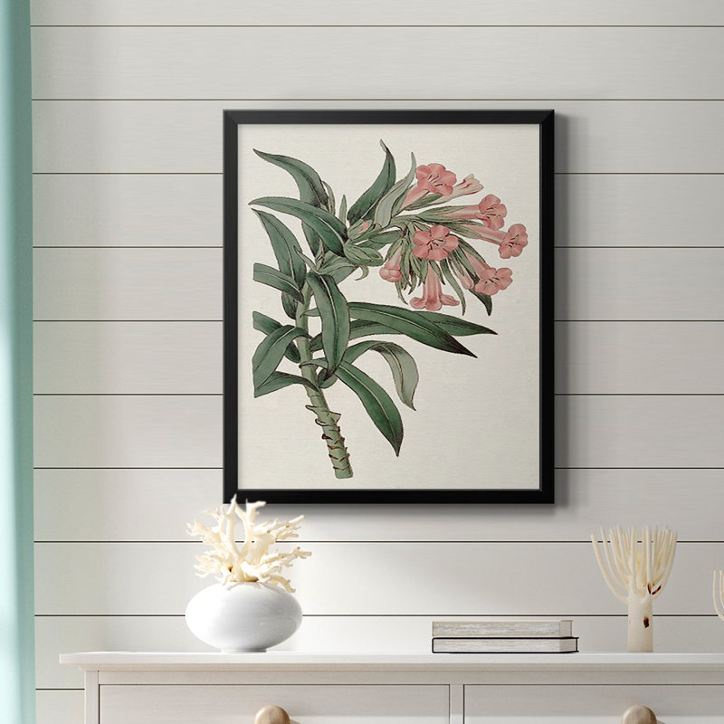 Toile encadrée rose Premium Floral Mix VI - prête à être accrochée, Noir, H 20 po x l 16 po