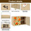 Buffet Buffet avec rangement Artisanat traditionnel d'inspiration orange, vert, fleurs, beige, sans couture avec 2 portes pour le salon et la cuisine