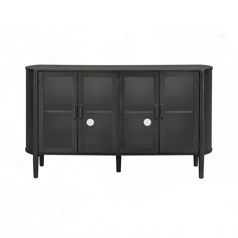Armoire de rangement avec 4 portes, Noir