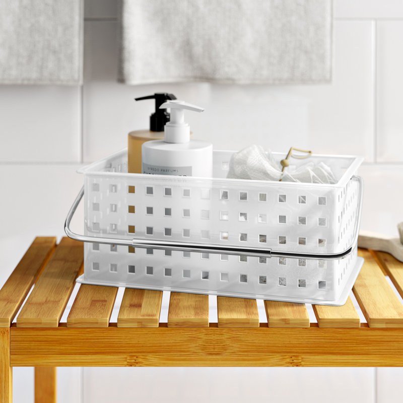 Carli Freestanding Portable Shower Caddy, Frost