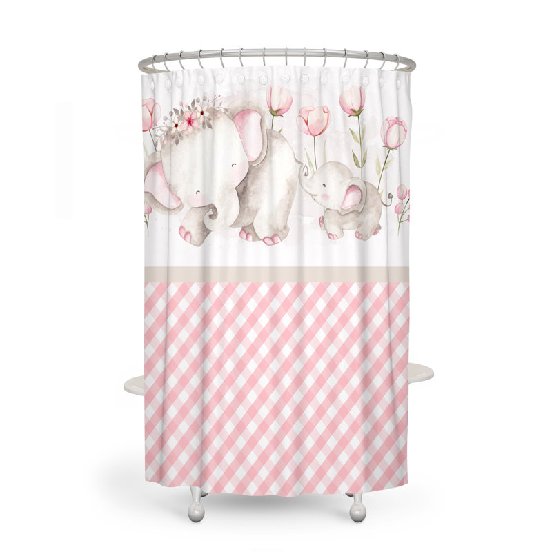 Rideau de douche simple à motif floral, H 70 po x l 72 po