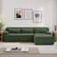 Canapé-lit modulaire en L vert chenille de luxe à 4 places sans assemblage requis-352994177-352994176