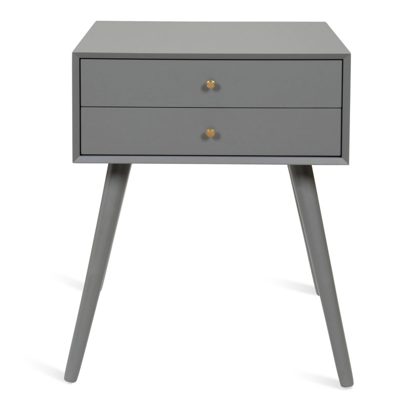 Table de chevet 2 tiroirs Ottman, Gris