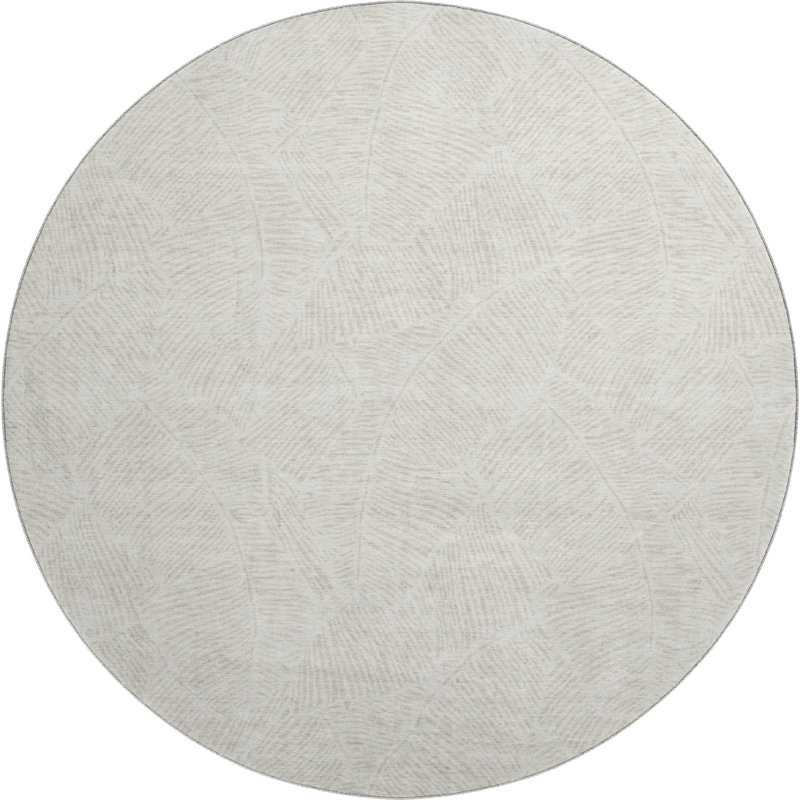 Premium Machine Washable Prisco Ivory Rug, Round 8'