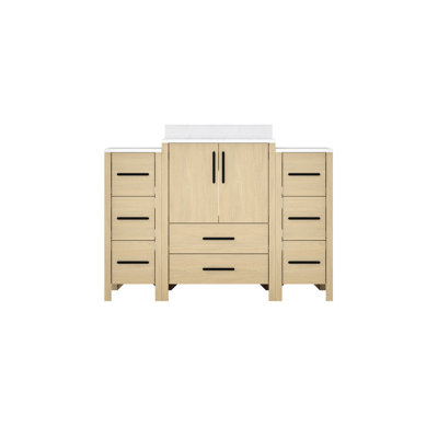 48"W Freestanding Single Sink Bathroom Vanity With White Countertop, -Faced Plywood , 48" Combinable Units, Quiet Drawer Operation, Easy-Install, Minimalist Look 48-Inch Wide Board System, Closure,