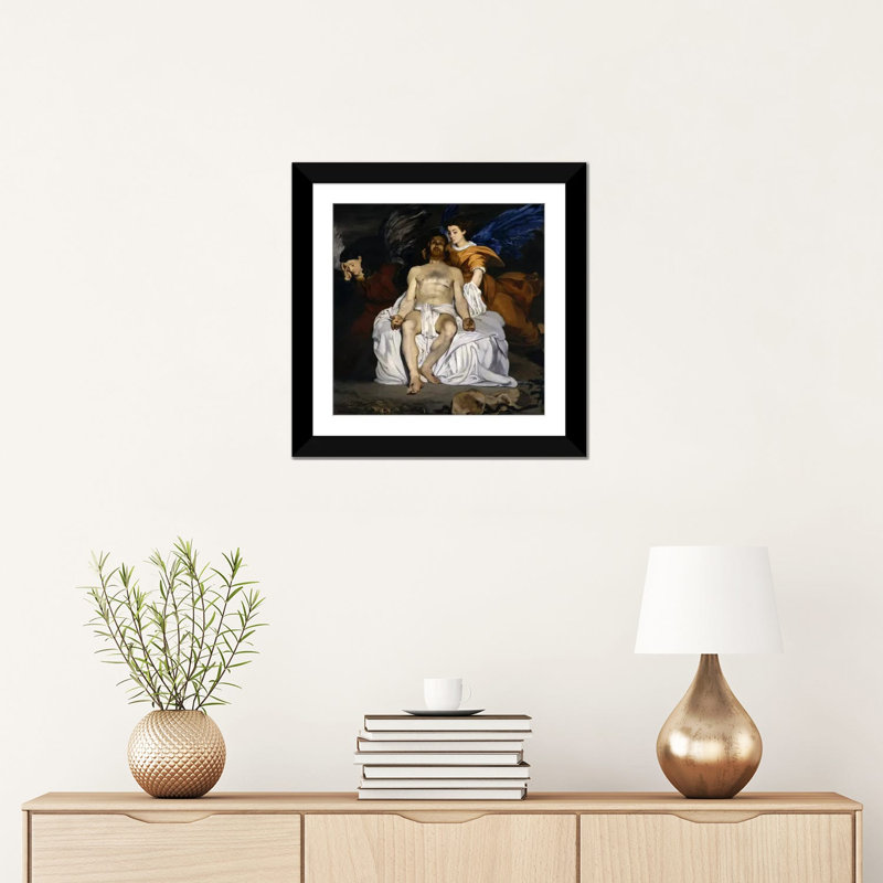 Reproduction d'art sur toile, "Le Christ mort avec les anges" par Edward Manet, H 24 po x l 24 po x P 1 po, Blanc