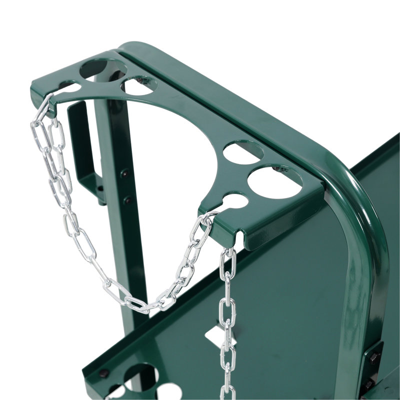 Chariot de soudage robuste à 2 niveaux avec chariot de rangement portatif avec roulettes pour coupe-plasma MIG TIG et accessoires de soudage, couleur verte