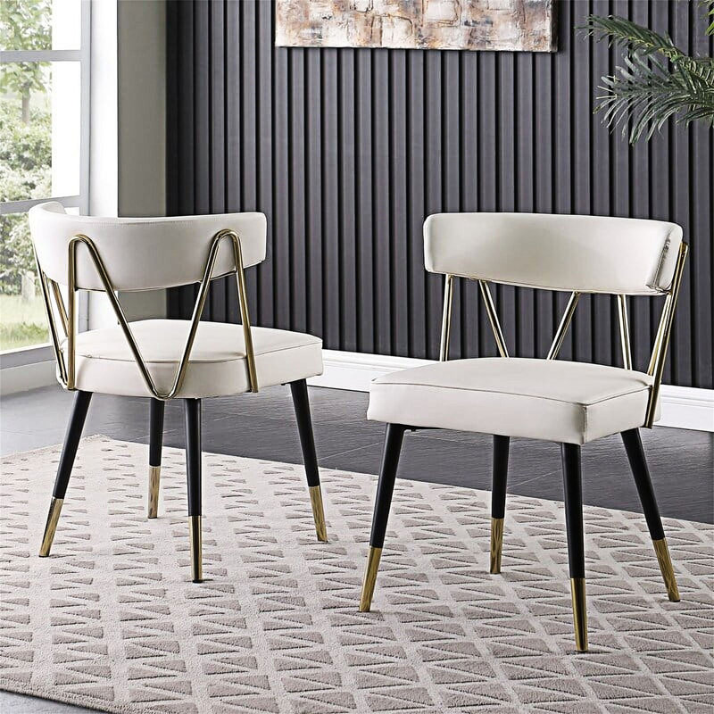Chaise d'appoint rembourrée (ensemble de 2)